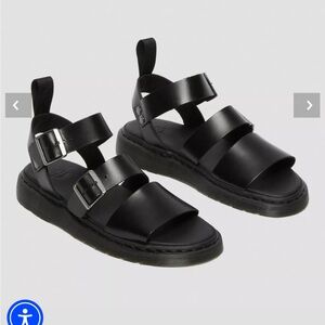 DR. MARTENS Gryphon Brando Leather Gladiator Sandal in Black Brando